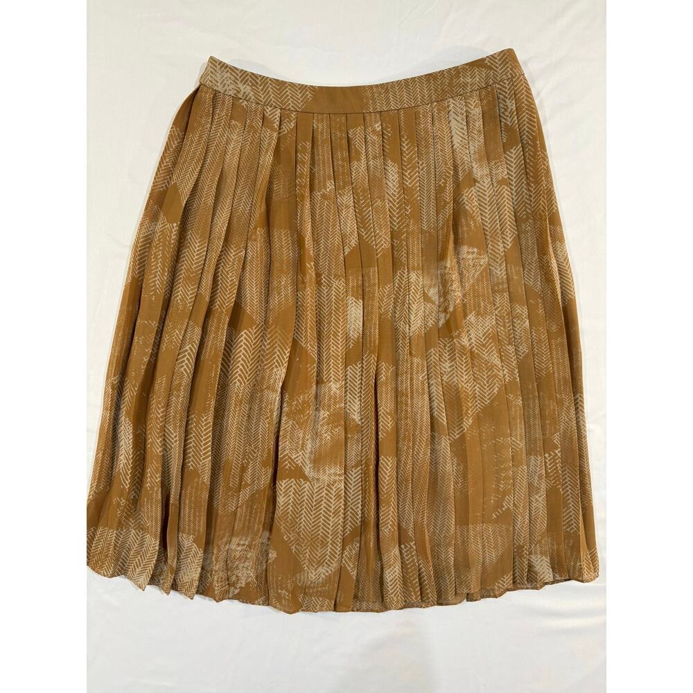 Halogen Pleated Tan Skirt Soze 10 Petite